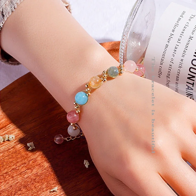 Лунный камень рутилированный кварц клубничный Кристалл Аметист аквамарин белый