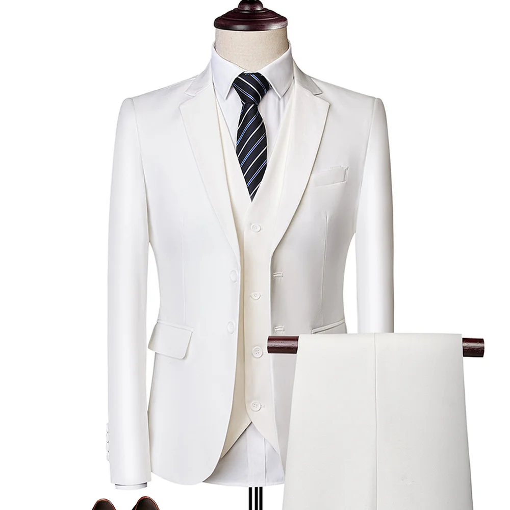 Wonderful Groom Male Wedding Prom Suit Green Slim Fit Tuxedo Mens Formal Business Work Wear Suits 3Pcs Sets (Jacket+Pants+Vest) images - 6