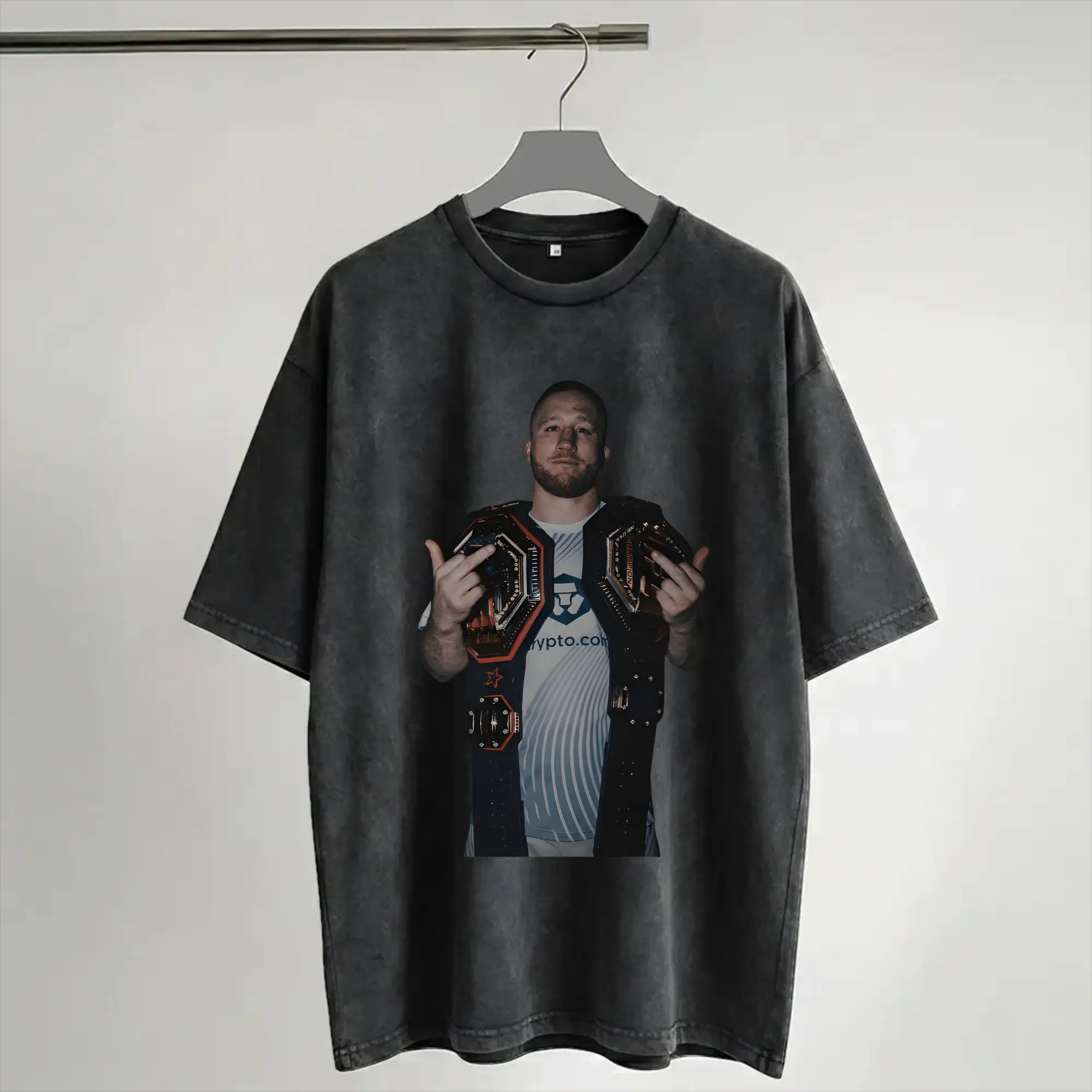 Фото Футболка Justin Gaethje The Highlight Merch, мужская и женская уличная одежда в стиле хип-хоп, летняя футболка с коротким рукавом №1