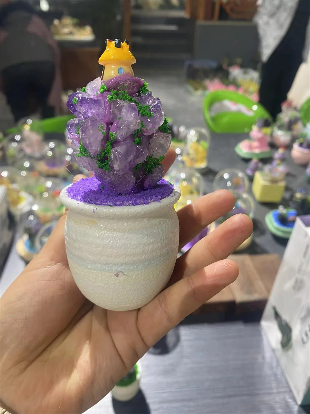 

​1pcs Home Decoration Crystal Bonsai Figurine Natural Stone Craft Good Luck Tree Potted Living Room Home Decor