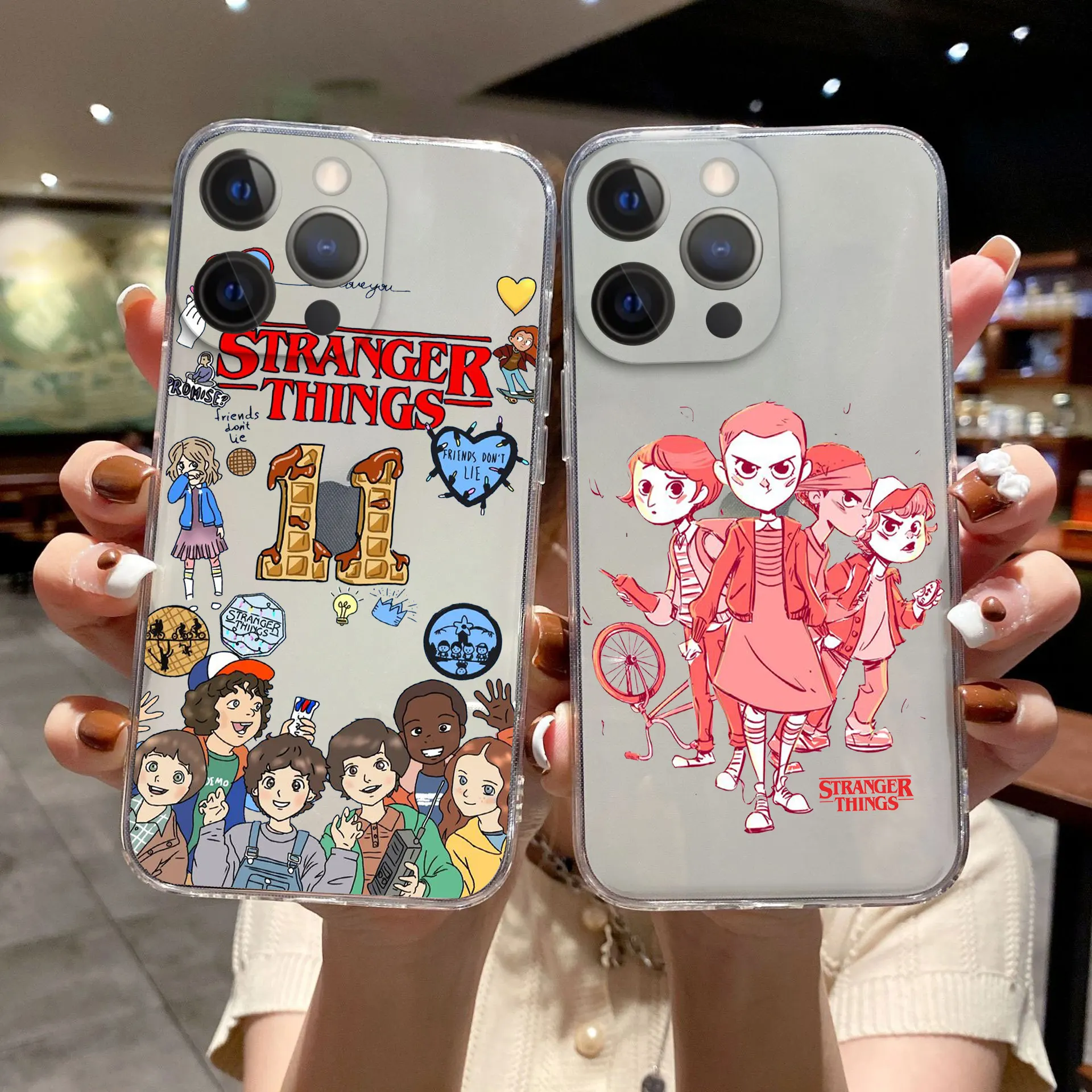 

TV Show Stranger Things Phone Case for iPhone 13 12 11 Pro Max X Xs Xr 8 7 Plus 12 13 Mini Clear Silicone Lens Protection Cover