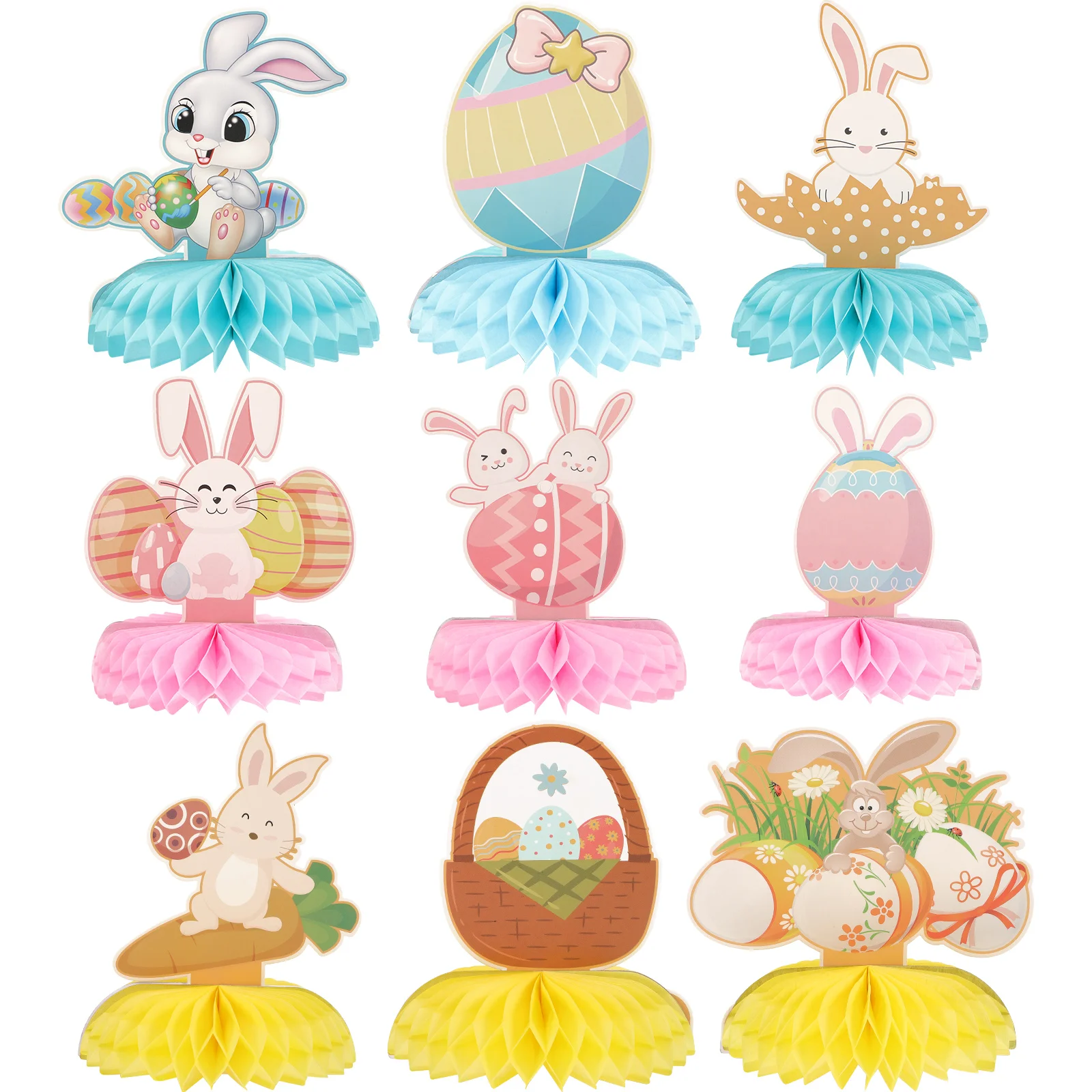 

Easter Table Honeycomb Decor Party Centerpieces Toppers Decorations Props Booth Supplies Photo Day Tray Tiered Eggbirthday Bunny