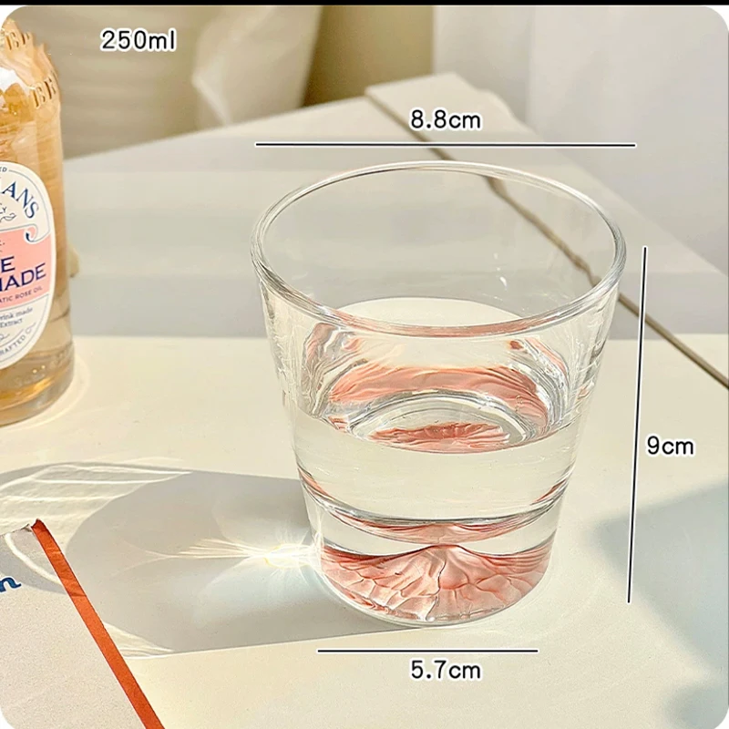 Красивые стеклянные чашки Fuji 250/350 мл необычная стеклянная чашка для чая холодный