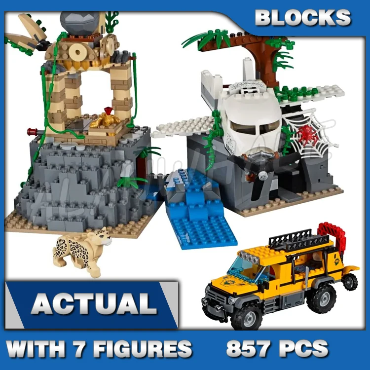 

857pcs Town Jungle Exploration Site Heavy Observation Truck Kayak Plane 10712 Building Blocks Set Bricks Compatible with Model