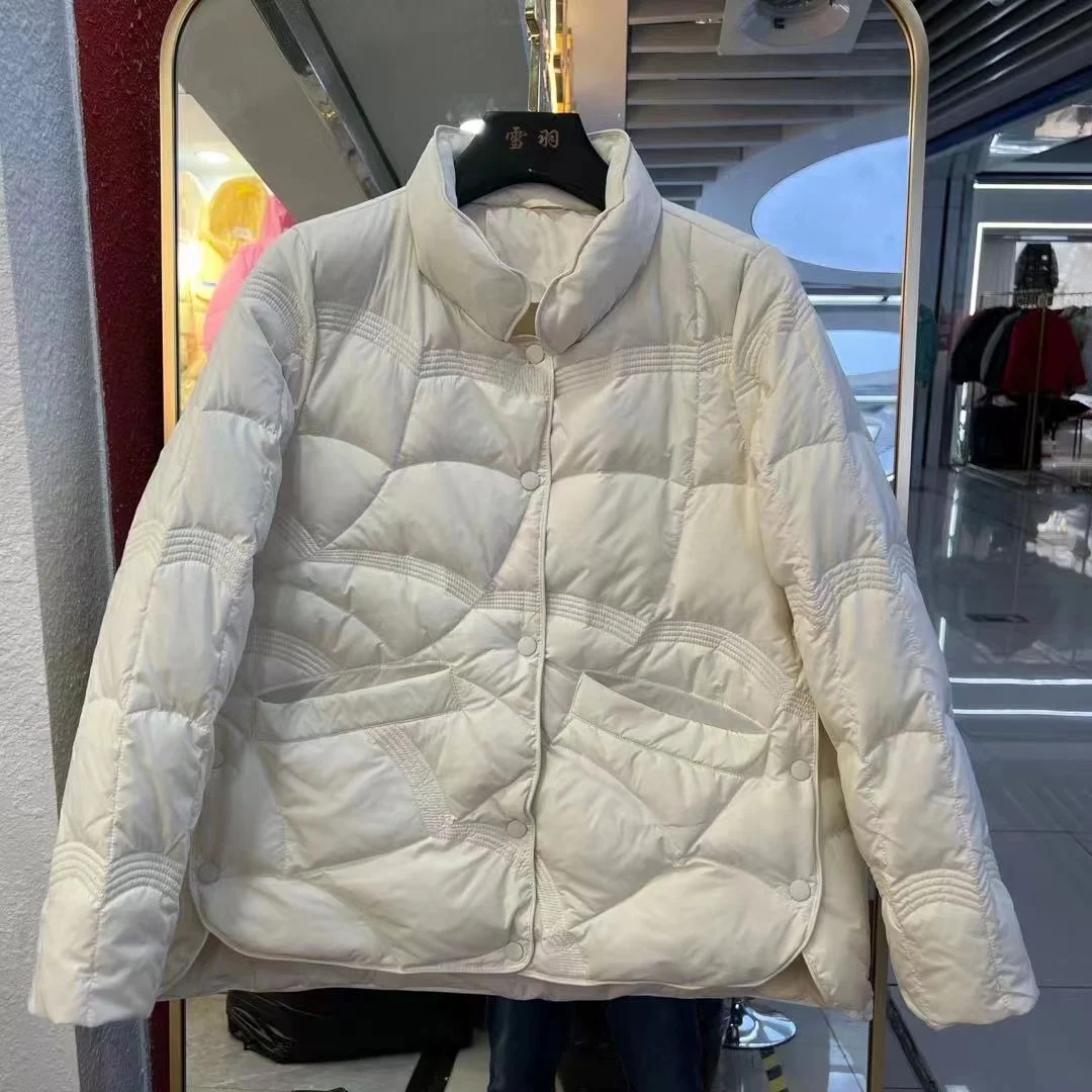 

2022 New Fashion Autumn Winter Short Down Jackets Women's Clothing Korean Thin Warm Down Coats Woman Parkas Outerwear Fp218