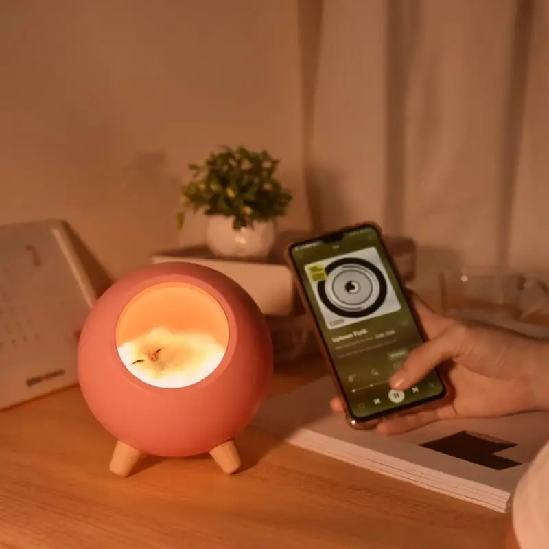 

Sleeping Light Table Lamp Bedside Speaker 1200mah Music Player Night Light For Children's Bedroom Stepless Dimming