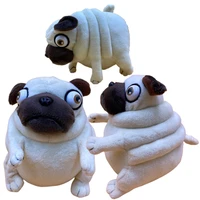 a fat pig pug dog plush toy straw hat pug dog figure toy school bag pendant cute anime one piece luffy dog plush toy