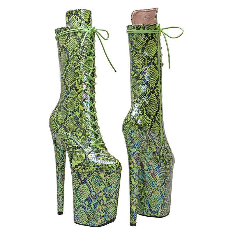 Leecabe  23CM/9inches Leopard Pole dance shoes High Heels Pole Dance boot