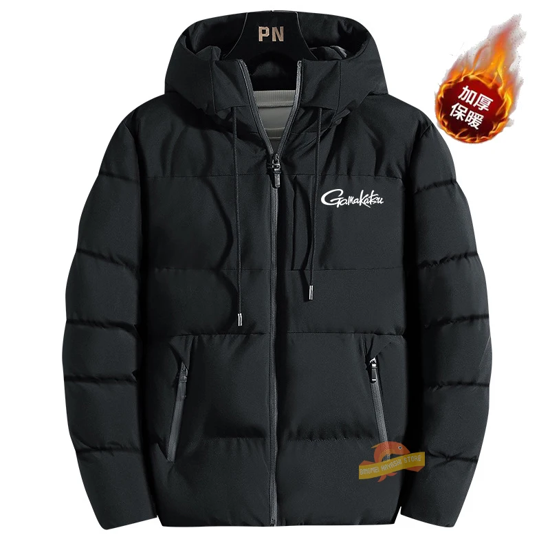 

Men's Winter Fishing Jacket Casual Sports Hooded Cotton Jacket Fashion Short Coat Outdoor Thickened Warm Mountaineering Clothes