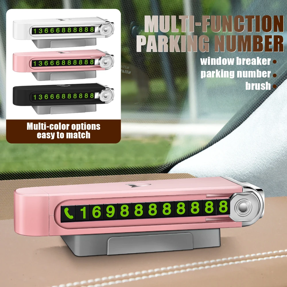 

Car Temporary Parking Phone Number Plate Window Safety Hammer For Daihatsu Terios Sirion Yrv Feroza Charade Mira Accessories