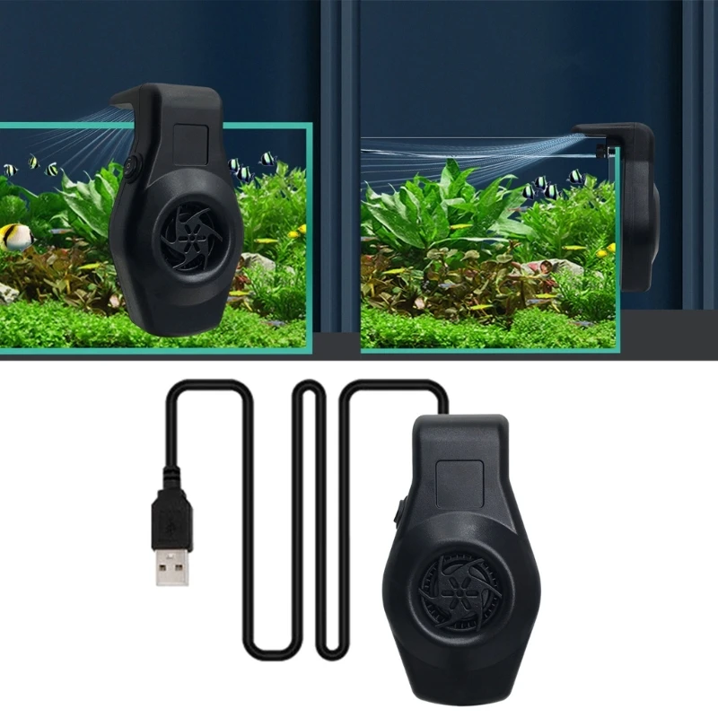 

Aquariums Cooling Fan for Fishtanks LowVoltage USBpowered AquaticsAir Cooler Humidity Reducers Air Chiller System