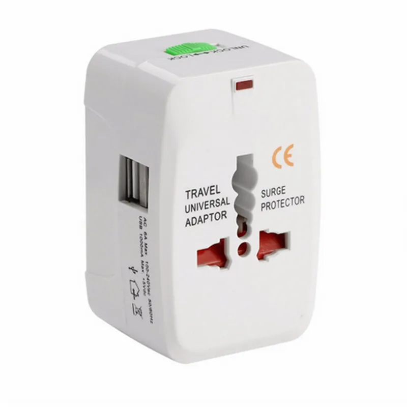 

All in One Universal International Plug Adapter 2 USB Port World Travel AC Power Charger Adapter AU US UK EU Converter