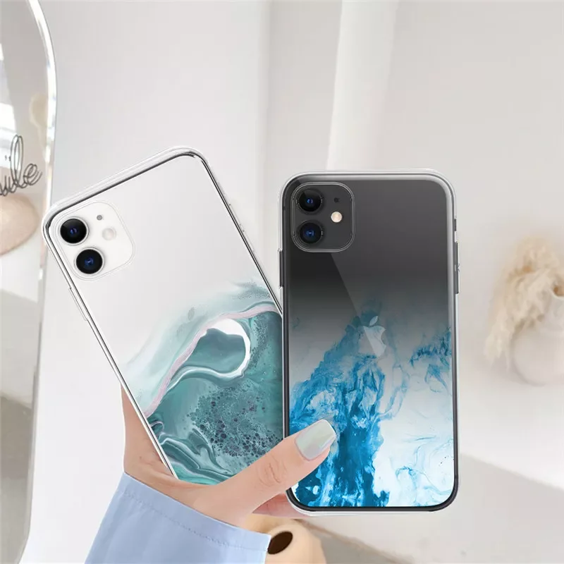 

Factory Direct Selling Luxury Marble Transparent Phone Case For iPhone 11 12 Pro 13 XS Max X XR 7 8 Plus SE 2020 Soft Silicone S