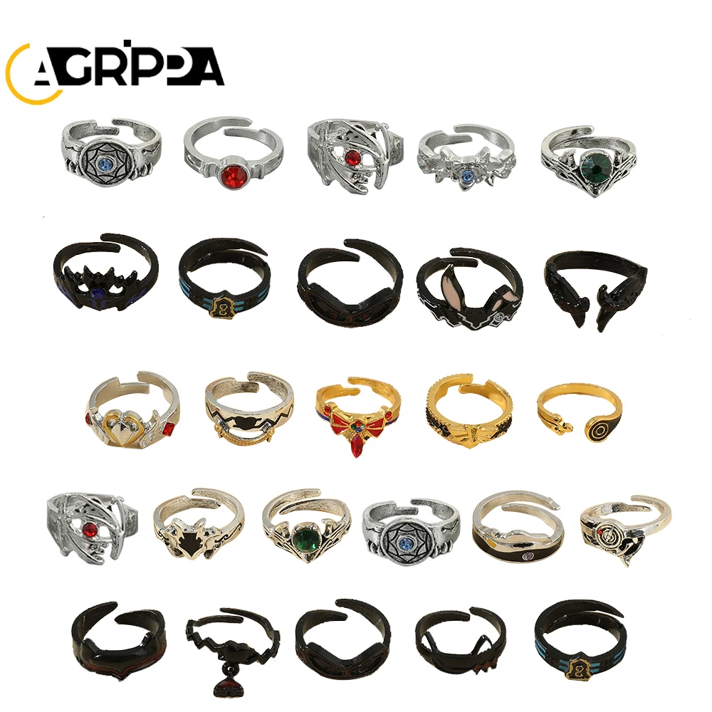 Аниме Открытое кольцо Agrippa для Мужчин Ювелирные изделия набор металлических