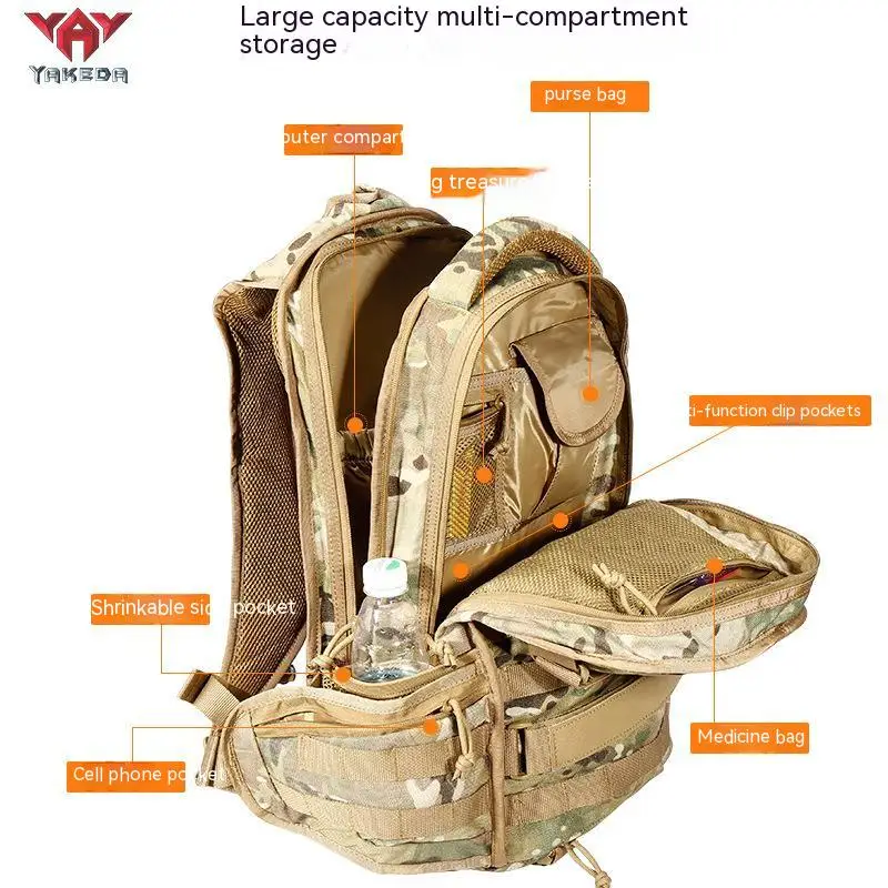 

Camo backpack camping mountaineering backpack sports outdoor army fan cs attack tactics backpack