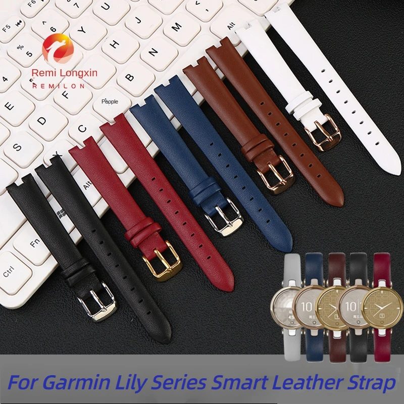 

For Garmin lily smart Genuine leather watchband Women fashion cowhide strap Wrist band Red blue brown white fashion Bracelet