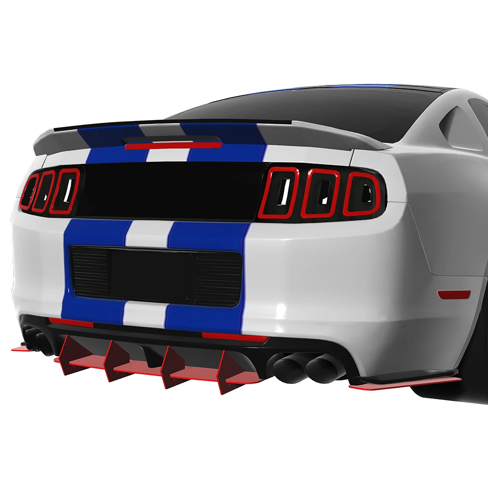 Фото Подходит для Ford Mustang GT350 GT500 2013, 2014, год, задний диффузор, бампер, спойлер, сплиттер, комплект кузова, аксессуары №4