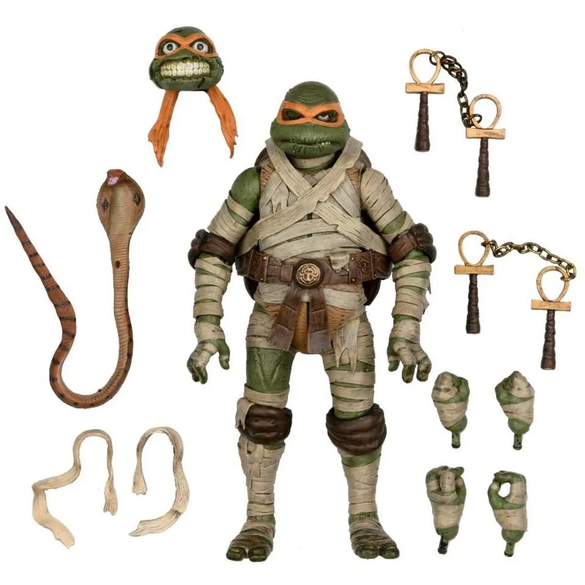 NECA Universal Monsters x Teenage Mutant Ninja Turtles Ultimate Michelangelo as The Mummy 7-дюймовая экшн-фигурка, модель куклы (art.: 3920cc24dec76) - 3920cc24dec76