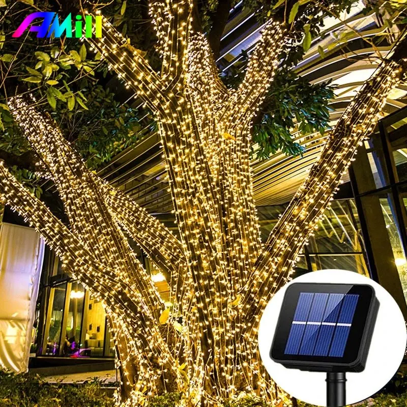 

Водонепроницаемая светодиодная уличная гирлянда на солнечной батарее, 22 м, 200 светодиодов