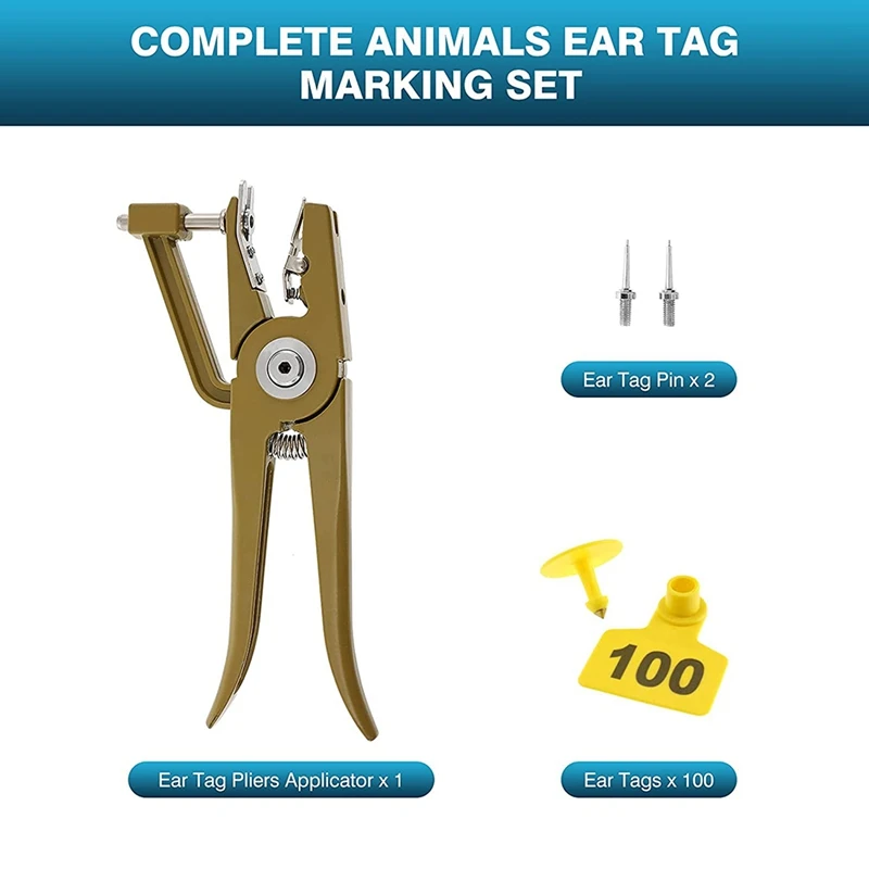 Ушные бирки для свиней пронумерованные 100 наборов пластиковых бирок