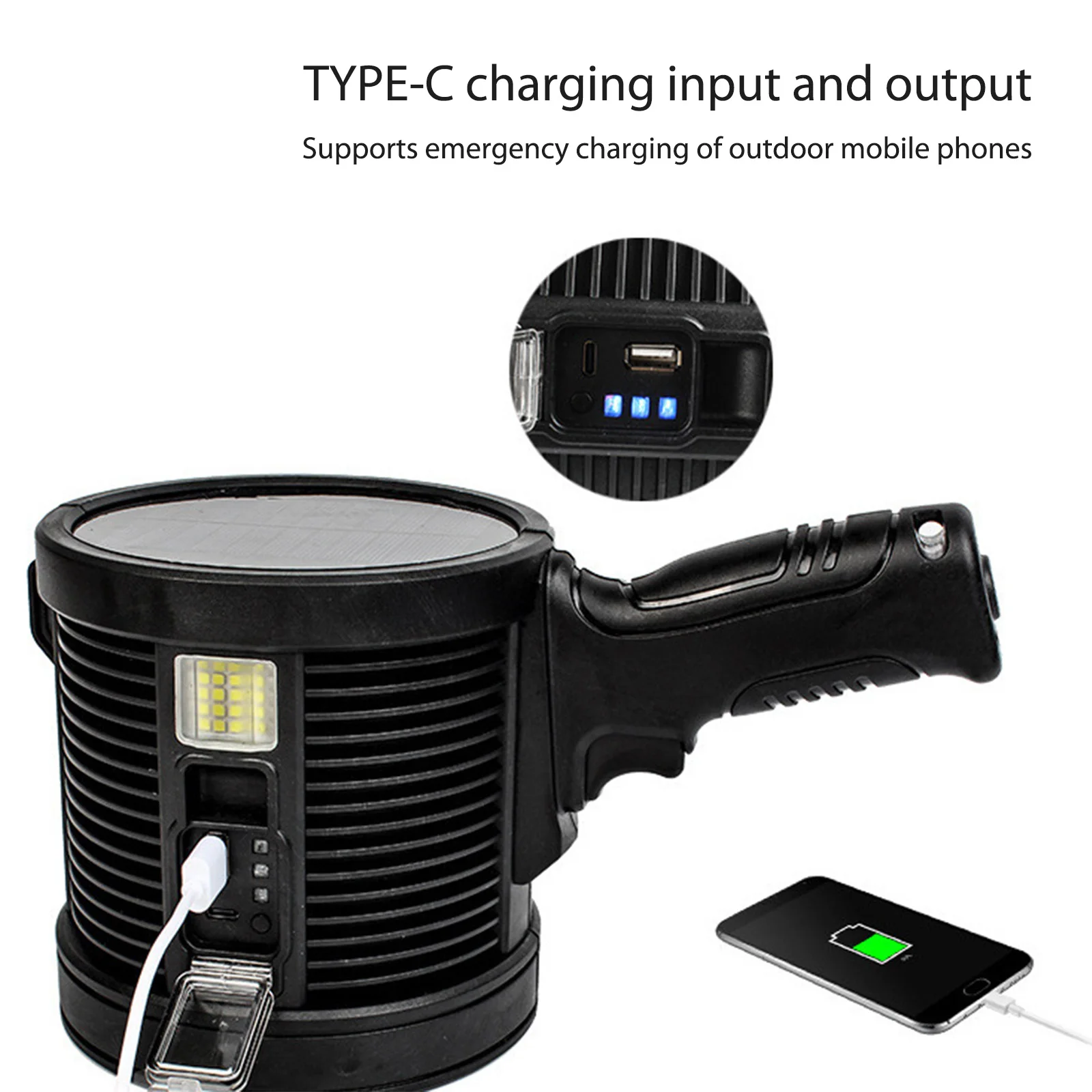 

Уличный поисковый светильник, водонепроницаемый фонасветильник с фиксированным фокусом для кемпинга, 4 источника света, мягсветильник зер...