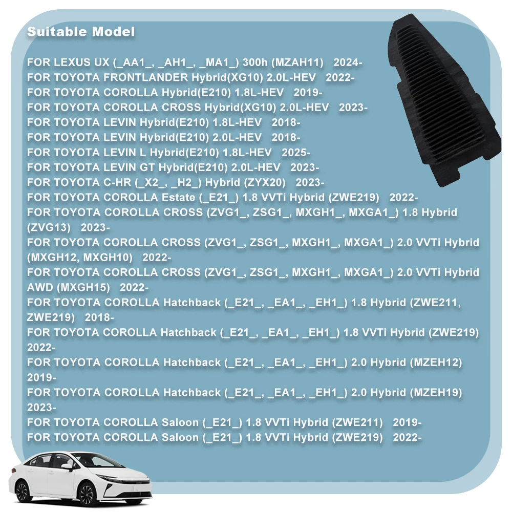 Фото 2 шт. гибридных воздушных фильтров для TOYOTA COROLLA 1.8/2.0-HEV 2022- LEVIN C-HR G92DH12060 G92DH-12060, автомобильные аксессуары №2