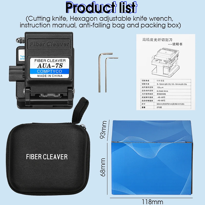 FTTH High Precision Cutting Tool AUA-7S/71S/6S/61S Optical Fiber Cutting Knife Cable Fiber Cleaver Fiber Optic Cutter Cold Melt