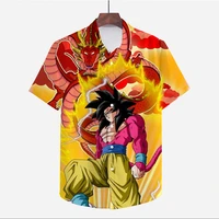 summer 5xl oversized mens shirt anime dragon ball super saiyan series printed top street party shopping travel shirt hot sale