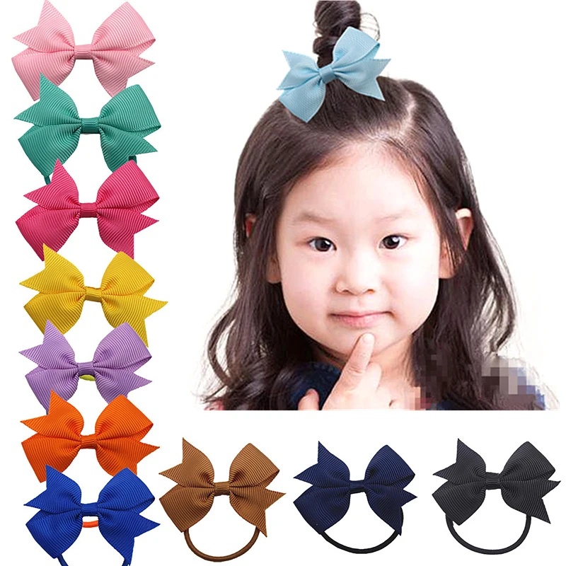 

2PCS Solid Color Velvet Bows Baby Headbands For Girls Ealstic Baby Hair Accessories Gift High Quality Multiple colors Gift New