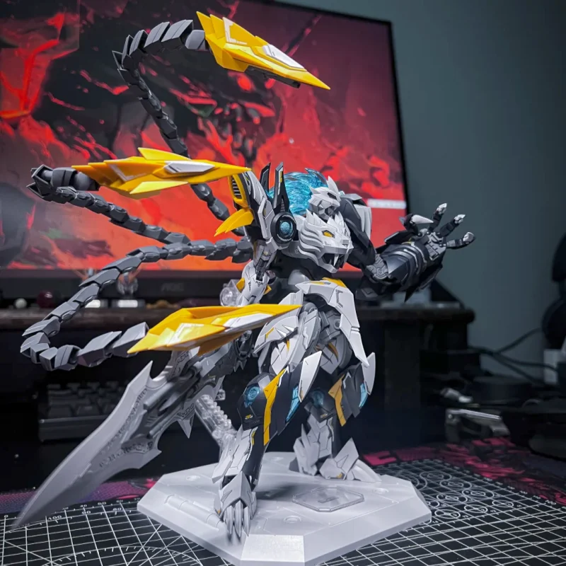 Фото SNAA Bedivere Rampage Lion модель 1/144, набор меха, рыцарь круглого стола, фигурка, когти, хвост, пушка, коллекционный предмет для подарка. №5