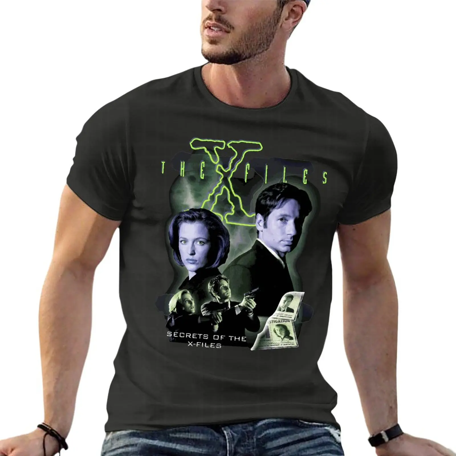 

The X Files Dana Scully And Fox Mulder Oversized T Shirt Branded Men'S Clothes 100% Cotton Streetwear Plus Size Tops Tee