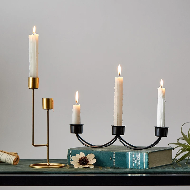 

Modern Candlestick Minimalism Metal Candle Holders Wedding Decoration Gold Candle Holders Dining Table Decor Fashion Home Decor