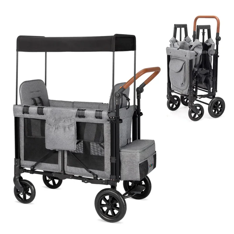 Роскошная складная коляска Hevy Duty Twin Baby на заказ 2024 уличная роскошная дорожная с