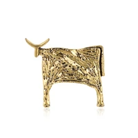 tulx vintage cattle brooches for women unisex animal brooch pins hijab collar clip jewelry suit accessories