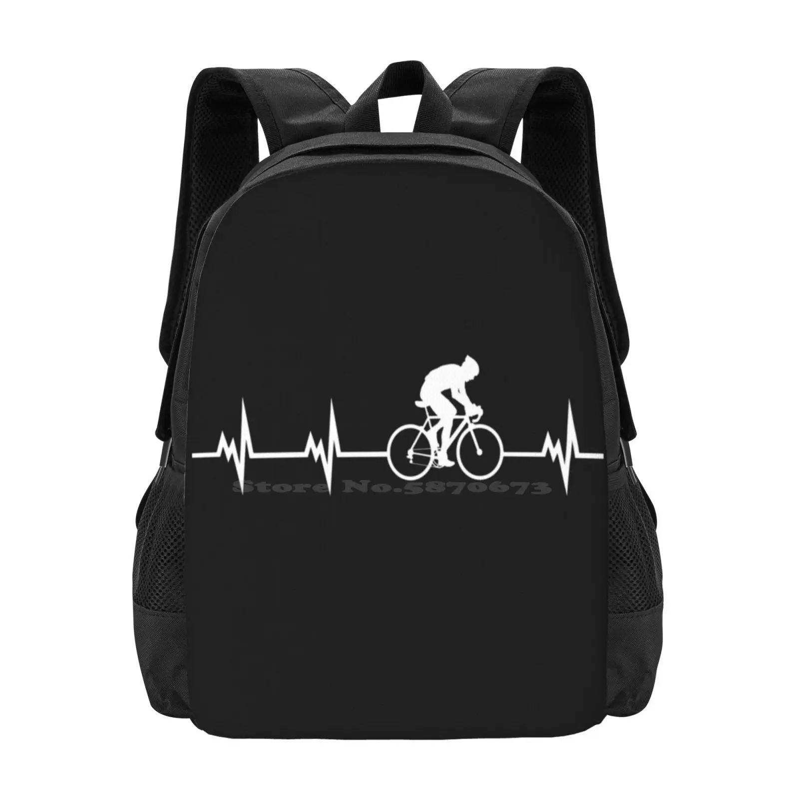 

Cycling Heartbeat School Bags For Teenage Girls Laptop Travel Bags Cycling Heartbeat Funny I Love Bicycle