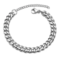 high quality stainless steel bracelets for women men cuban link chain bracelets on the hand trendy woman jewelry 2022 wholesale
