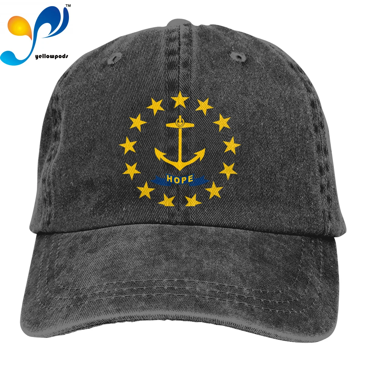 

Denim Baseball Cap Men Women Flag Of Rhode Island State Snapback Hat Summer Sports Hip Hop Cap Gorras