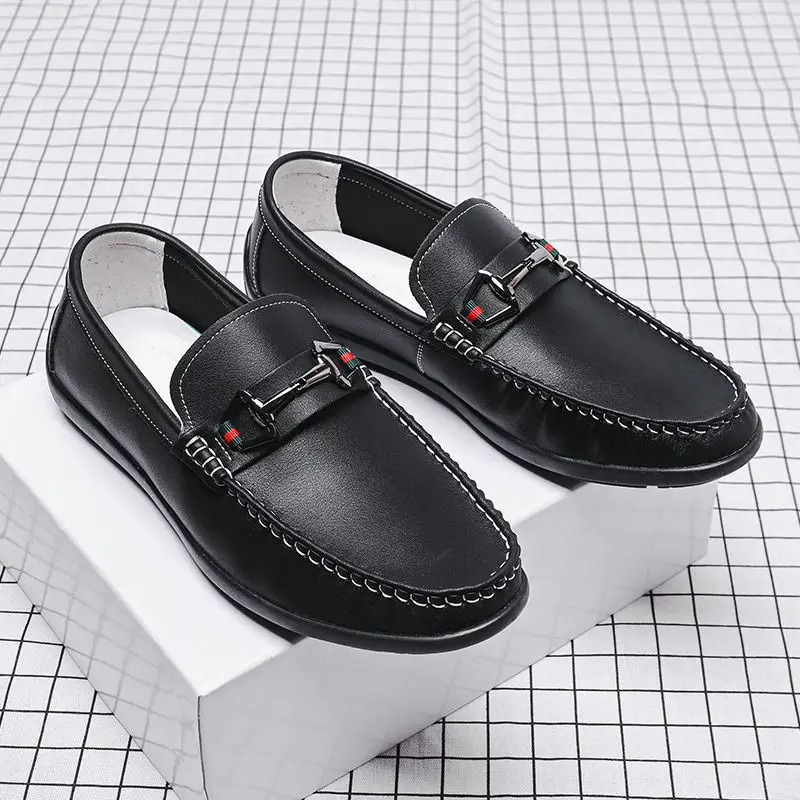 

Pu Leather Men Loafers Spring and Summer Business Mens Leather Casual Shoes Handsome Lazy Soft Bottom Men Casual Shoes