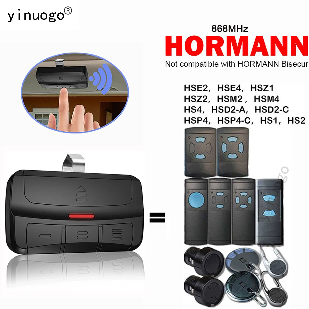 

HORMANN HSM2 HSM4 HS1 HS2 HS4 HSZ1 HSZ2 HSE2 HSE4 HSP4 HSP4-C HSD2-A HSD2-C 868MHz Garage Door Remote Control Duplicator Opener