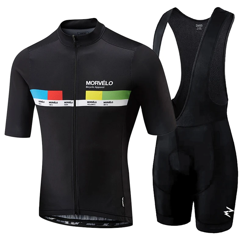 

Morvelo 2023 Men Summer Clothing cycling Clothes kits short sleeve bib shorts men's Breathable Bib Shorts maillot ciclismo set