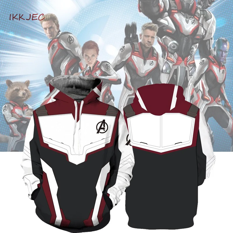 

Super hero Endgame Quantum Realm Cosplay Costume Hoodies Men Hooded Avengers Zipper End Game Sweatshirt Jacket