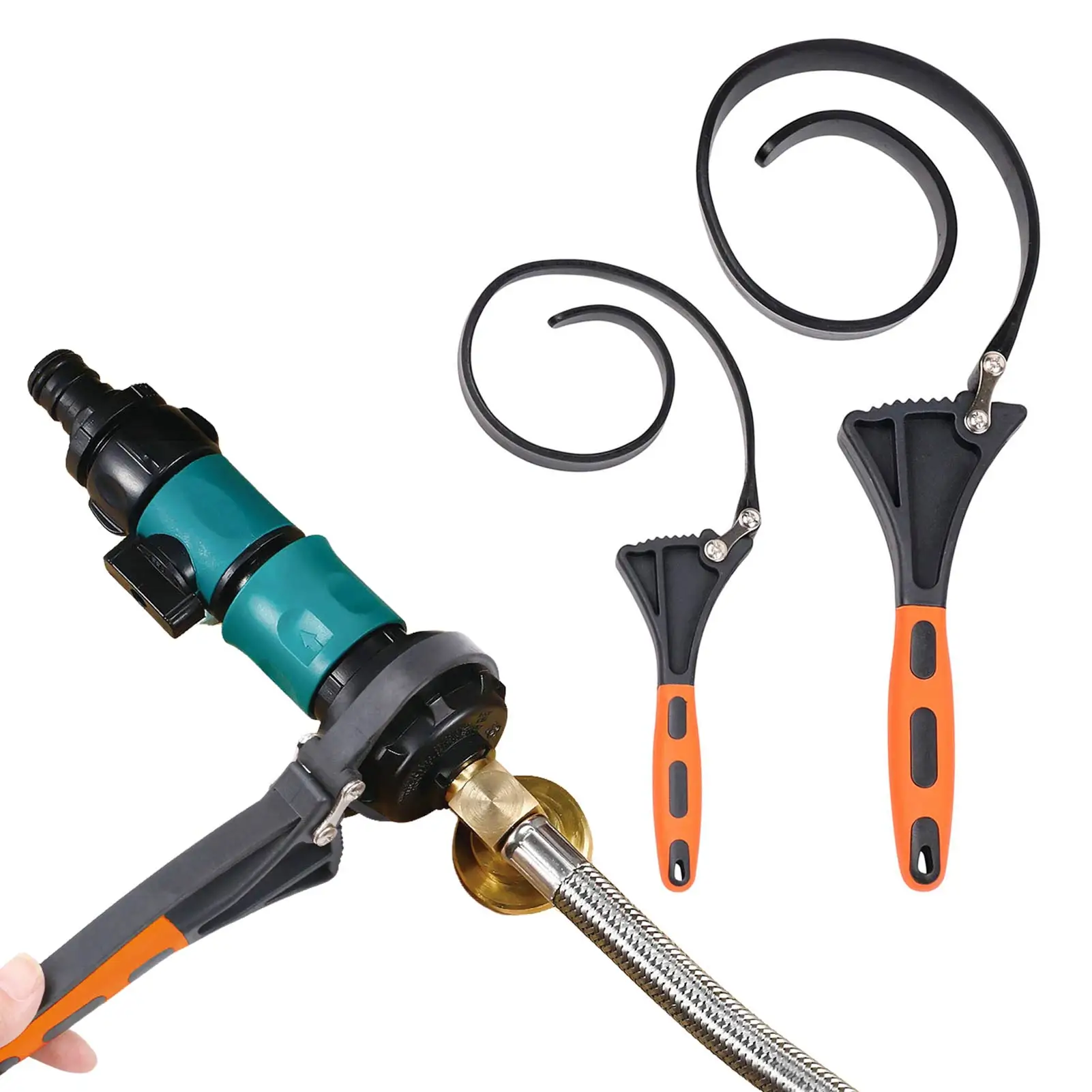 

2PC Strap Wrench Set Multifunctional Auto Repair Wrench With 4in And 6in Diameter 2-pack Rubber Jar Opener Wrench For Bottles