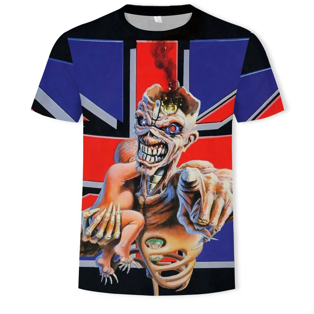 

2022 Skull Men 3d Print T-shirt Fashion Tshirt Men Heavy Metal Grim Reaper Short Sleeve Harajuku Style T Shirt Streetwear Tops