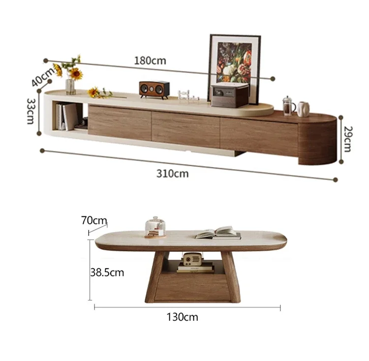 Журнальный столик из каменной плиты для гостиной дома небольшой квартиры
