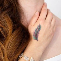 fashion temporary tattoo stickers watercolor feathers color swallow tattoos waterproof hand arm body art sexy fake tatoos women