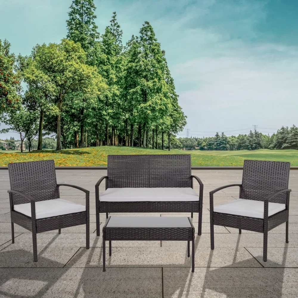

Aransas Series 4 Piece Patio Set with Steel Frame and Cushions