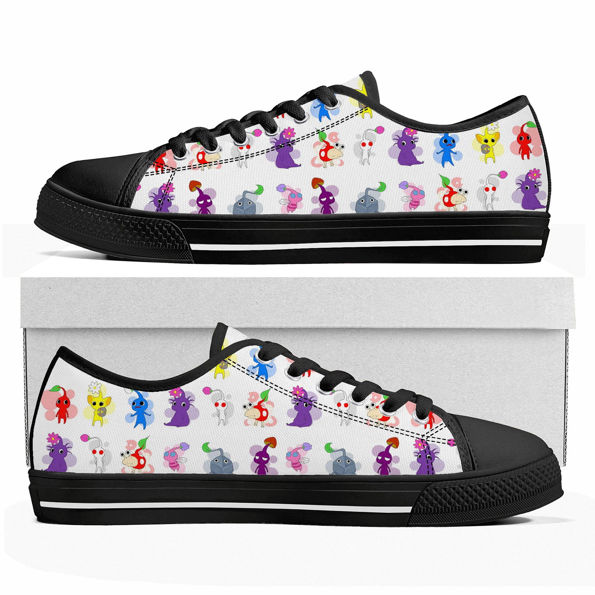 

Pikmin Custom Low Top Sneakers Cartoon Game Womens Mens Teenager Fashion High Quality Shoes Casual Tailor Made Canvas Sneaker