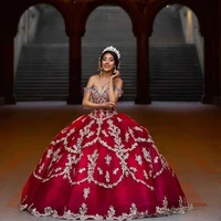 royal red gold vestidos de 15 anos puffy quinceanera dress sweet 16 dress off shoulder quinceanera ball gowns 2022