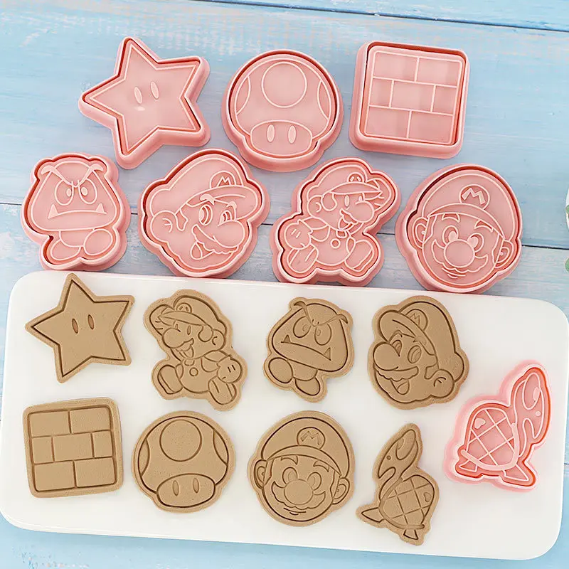 

Super Mary Cartoon Cookie Mold Cookie Mold Fondant Tool 3d Three-dimensional Baking Tool Children's Toy 6/8-piece Set