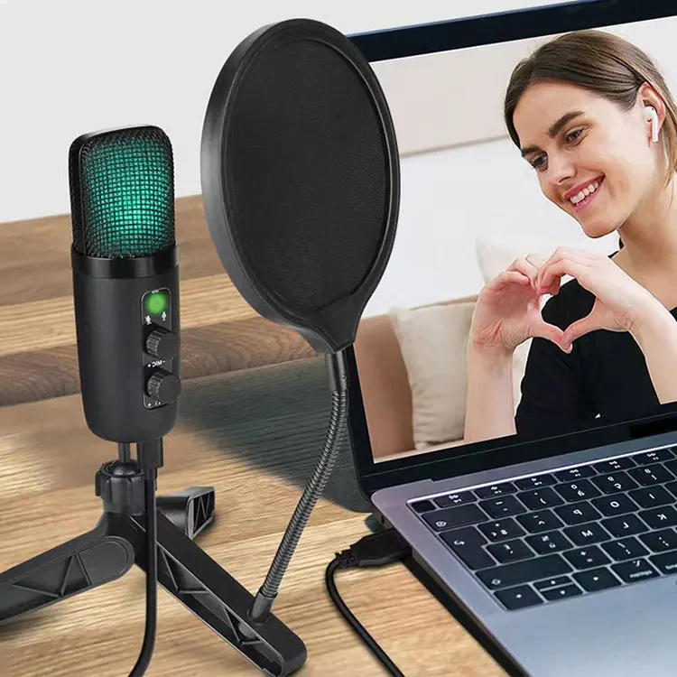 

USB Condenser Noise-cancelling Microphone Set Mobile Phone Audiobook Recording Conference Computer Game